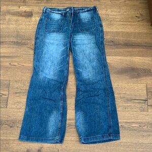 Classic Blue Flare Wide Leg Jeans